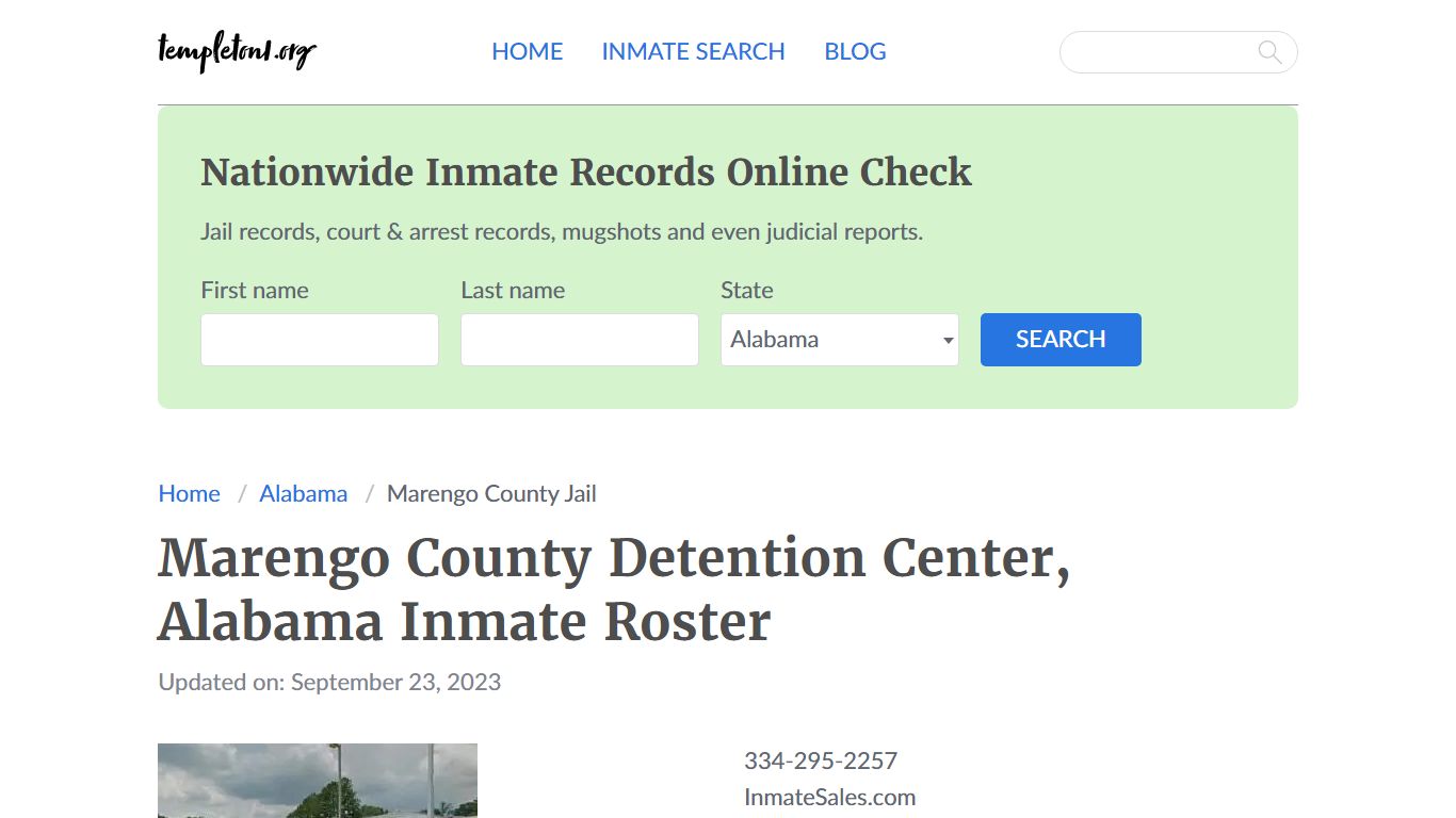 Marengo County Detention Center, Alabama Inmate Booking - Templeton